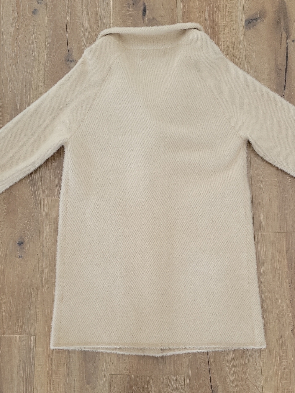 NWT Apricot Fuzzy Heringbone Cardigan Jacket Stone Size 6 - Picture 7 of 7